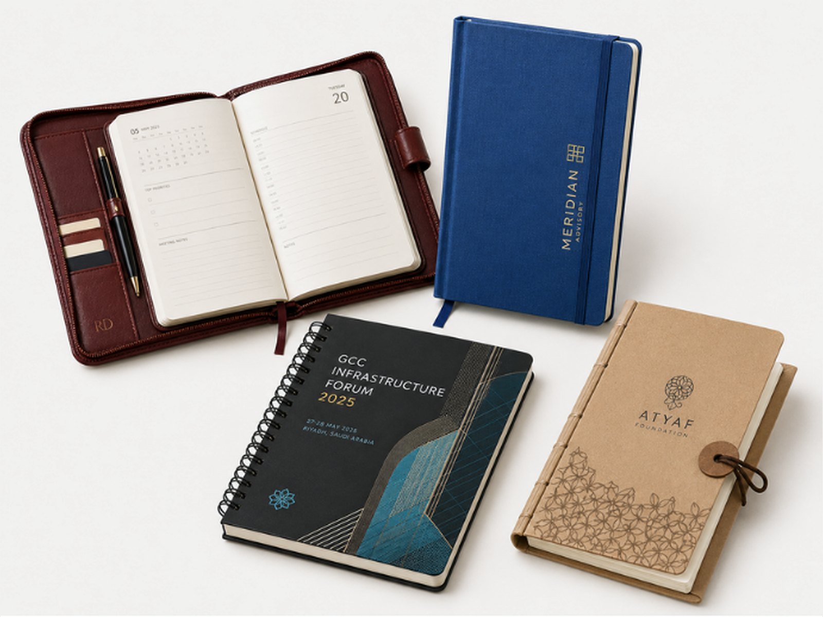 Branded diaries and notebooks