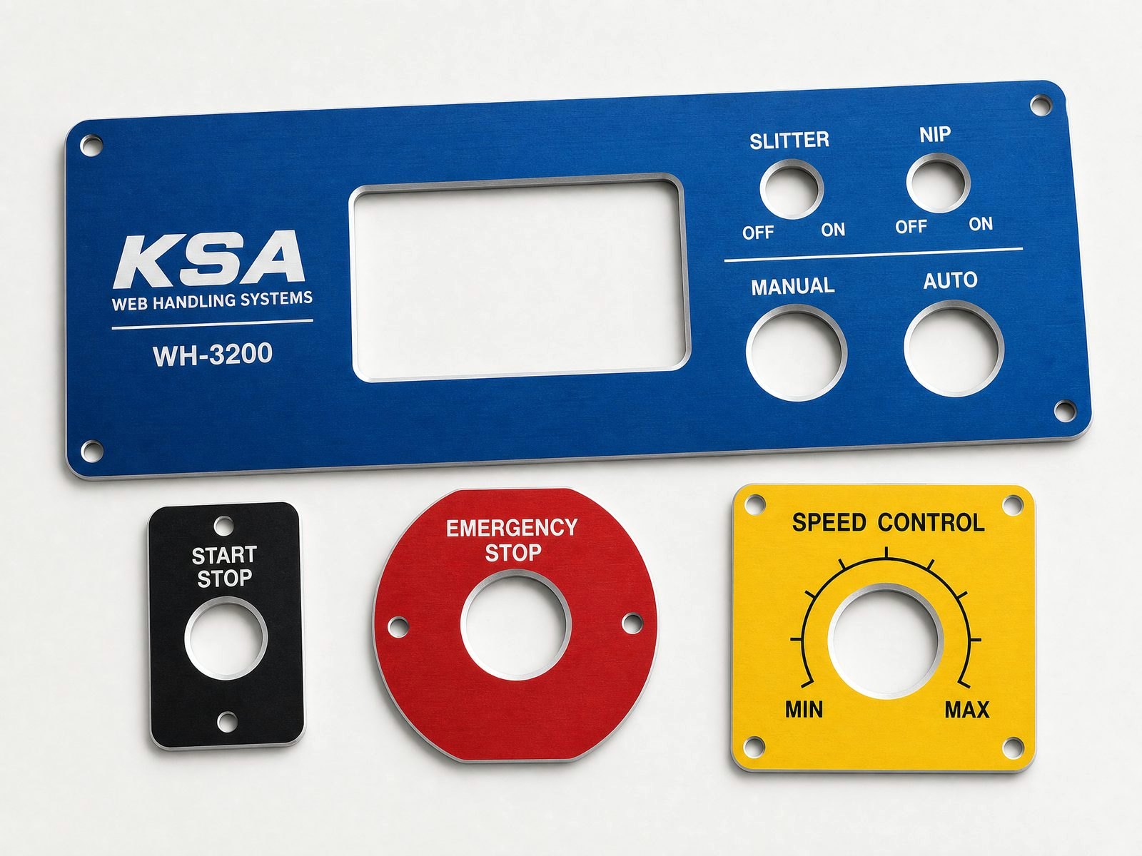 Engraved control panel legend plates