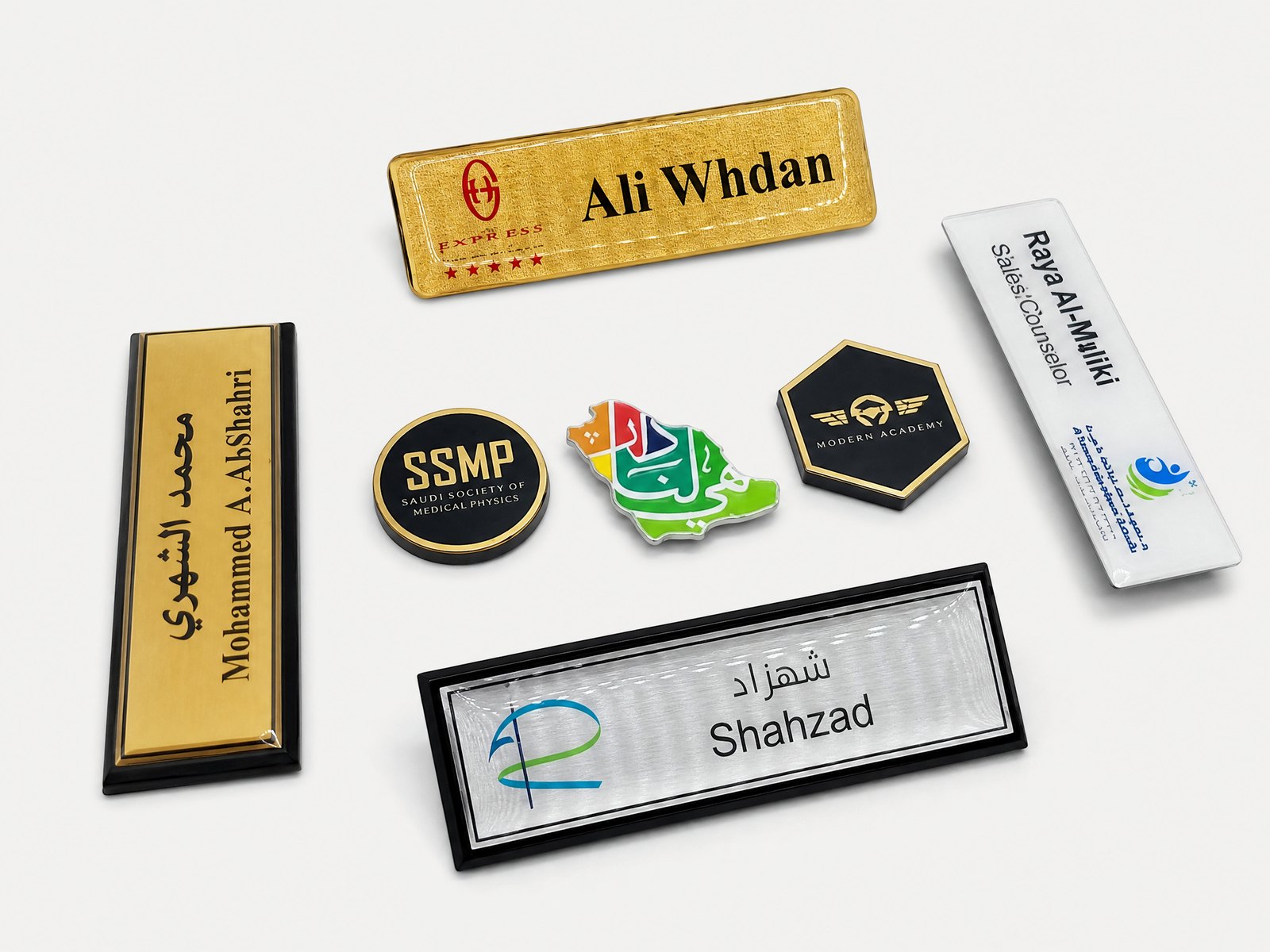 Reusable and printed name badges