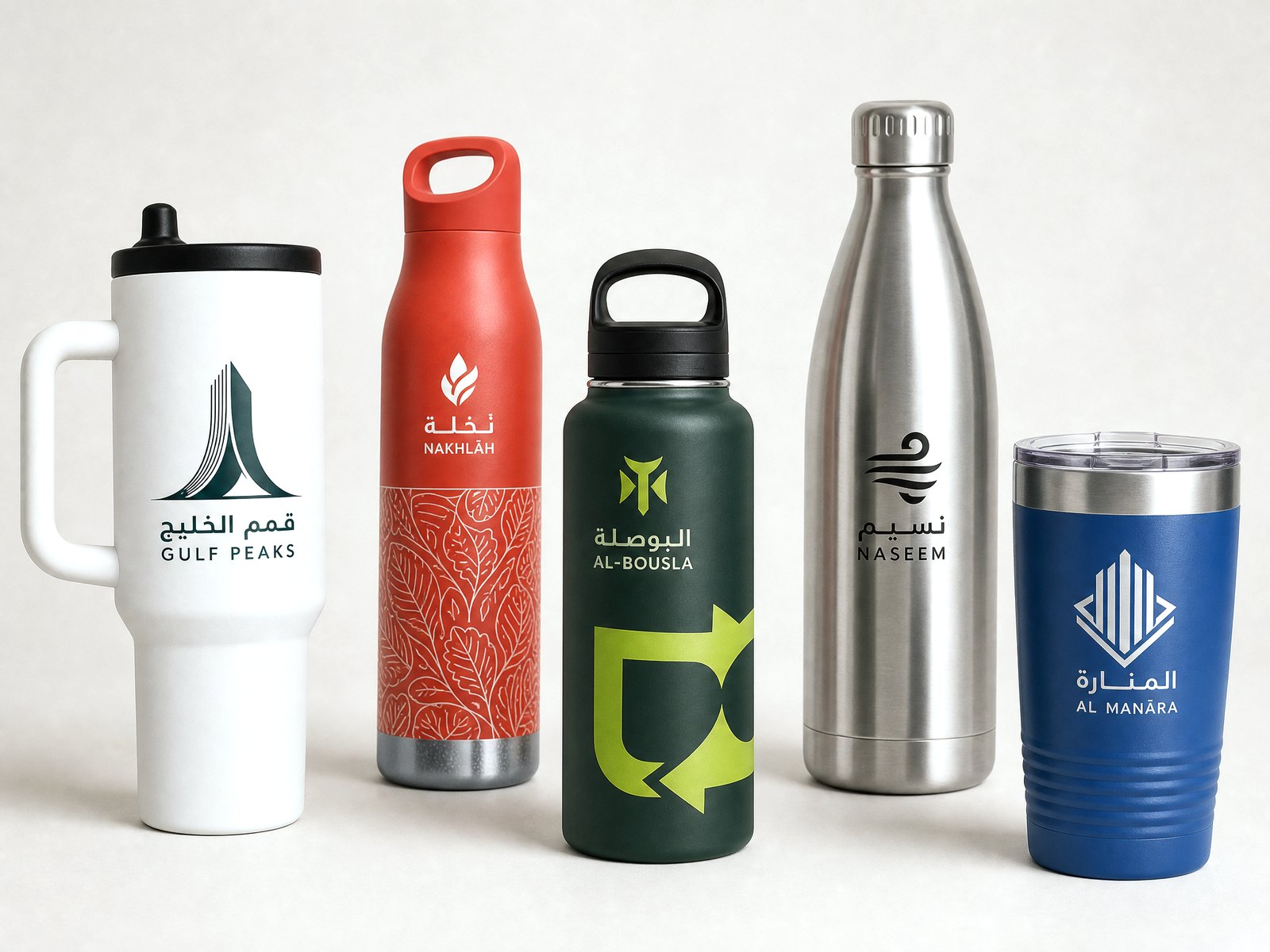 Stainless steel branded bottles and flasks