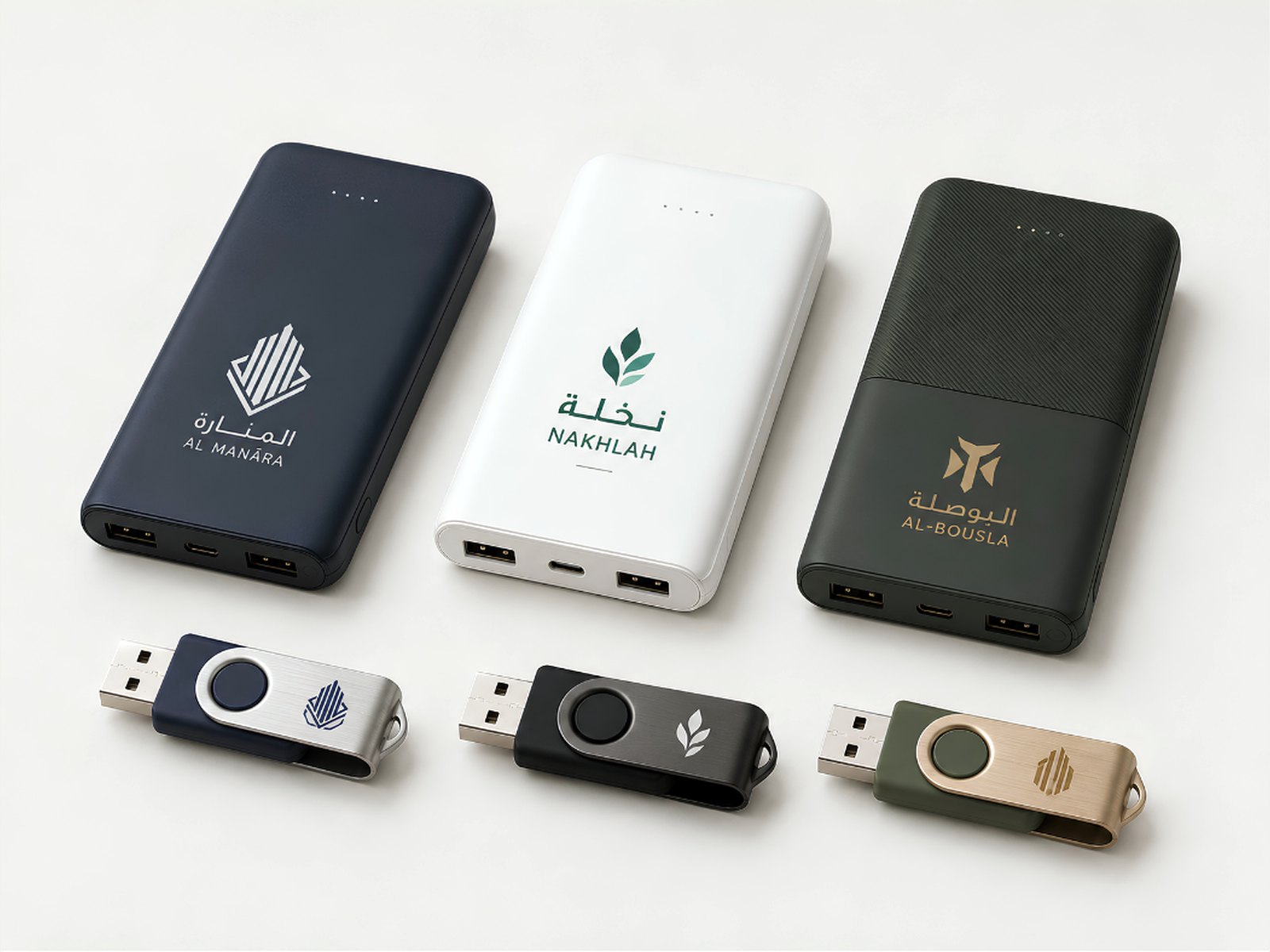 Branded USB drives and power banks